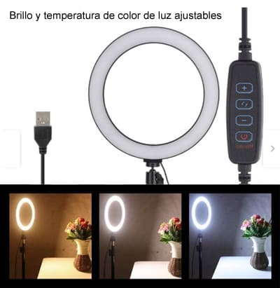 Aro de luz con trípode