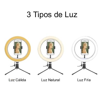 Aro de luz con trípode