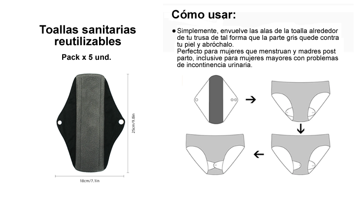 toallas sanitarias lavables